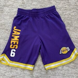 Lebron James No. 6 LA Lakers NBA Purple Basketball Shorts Men’s Size Medium